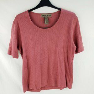 Women's Jones Jeans Pink Knit Top Lightweight L